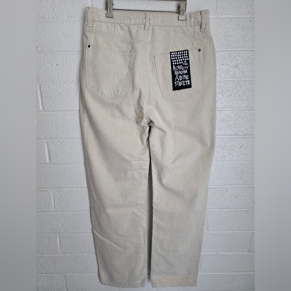 Ksubi Brooklyn Jean in Cream Mid Rise Relaxed Straight Leg NWOT Sz 29